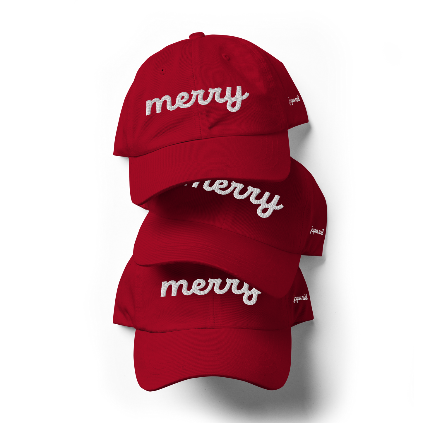 Merry White Script Hat