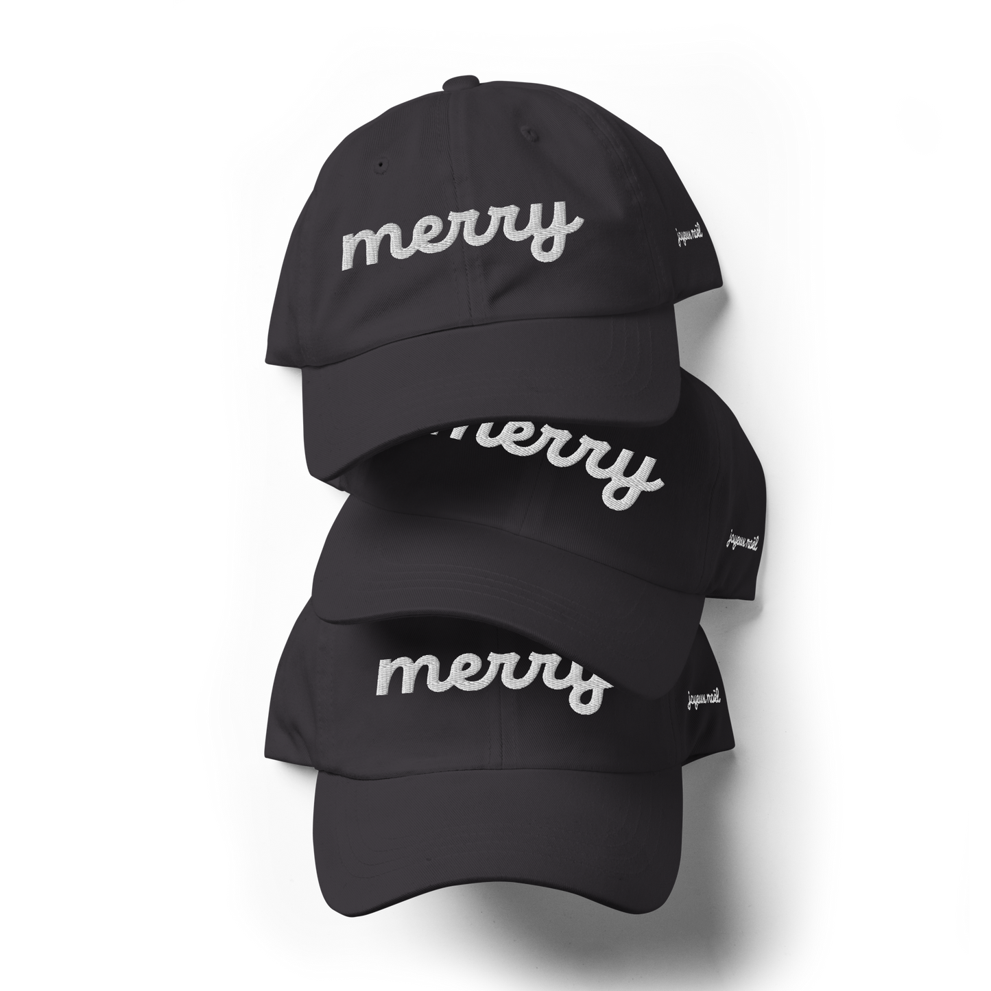 Merry White Script Hat