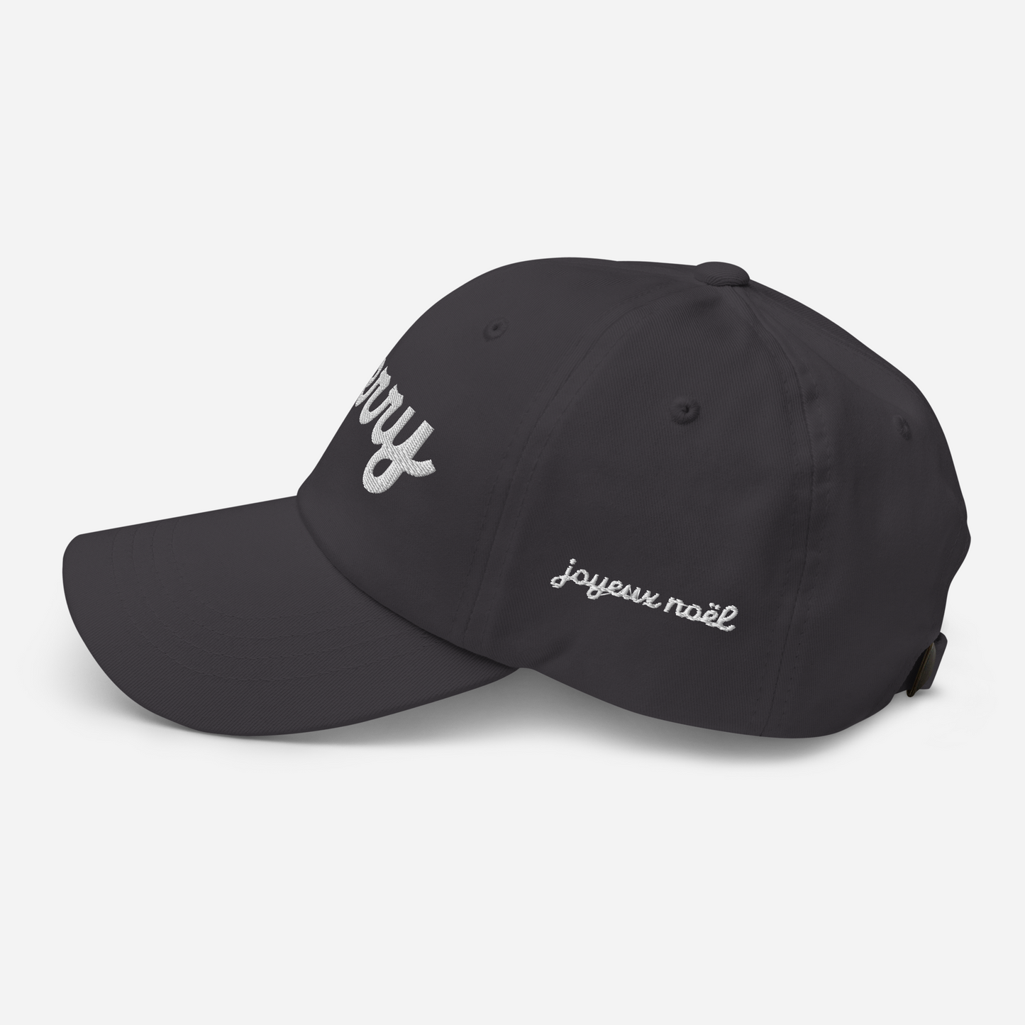 Merry White Script Hat