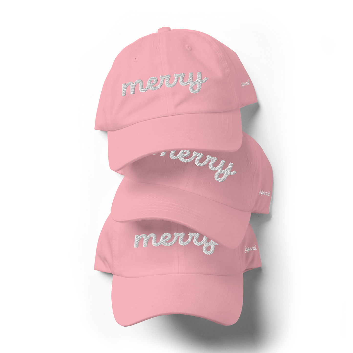 Merry White Script Hat