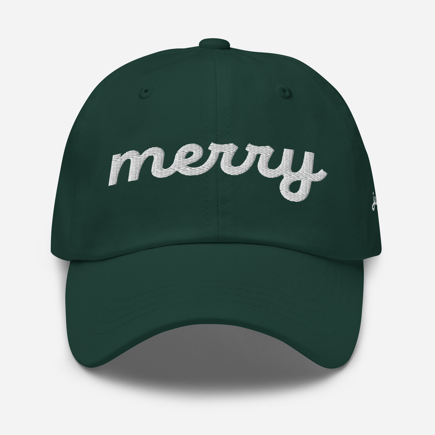 Merry White Script Hat