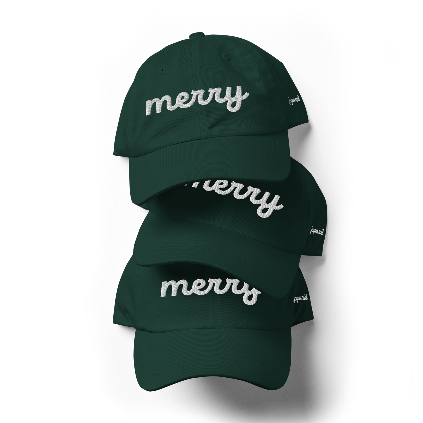 Merry White Script Hat