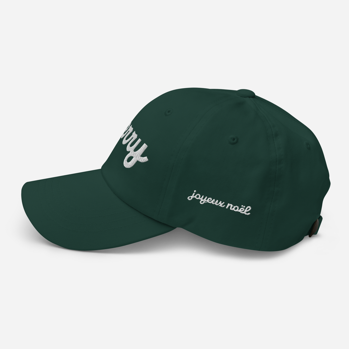 Merry White Script Hat