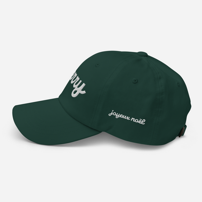 Merry White Script Hat